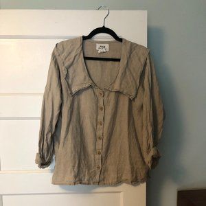 Flax Linen Sailor Shirt, Size small
